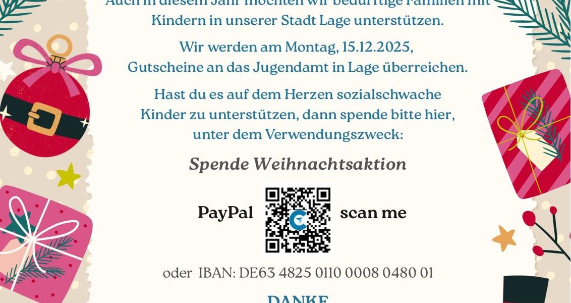 Spendenaktion “Weihnachtsgeschenke”